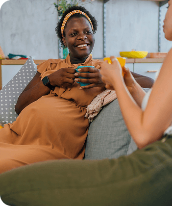 Actor portrayal of pregnant women talking