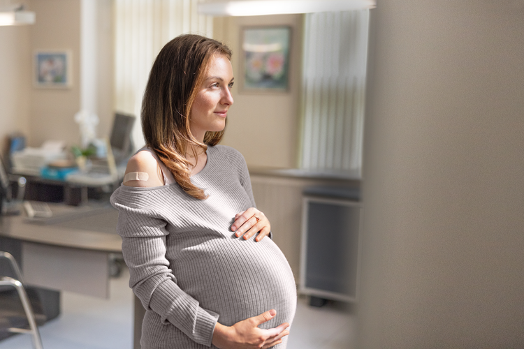 Pregnant woman sitting