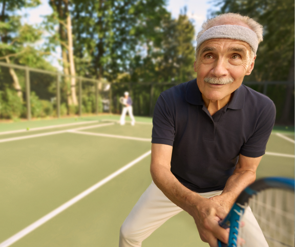 Man playing tennis