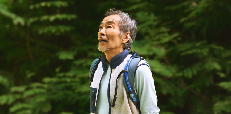 Old man in hiking